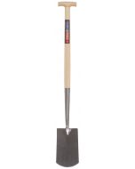 Spade - Met hals - Blank geslepen - Essenhouten steel - 76 cm