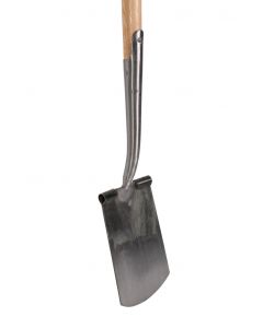 Spade - Met hals - Blank geslepen - Met opstapje - Essenhouten steel - 76 cm