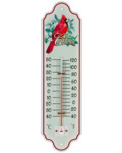 Thermometer metaal 28cm vogel